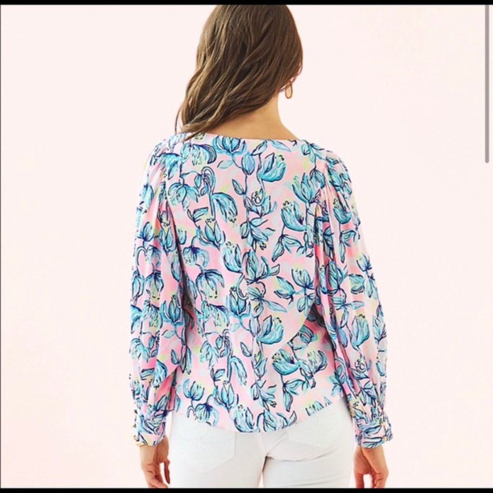 NWT Lilly Pulitzer Maisel Silk Top - Picture 3 of 4